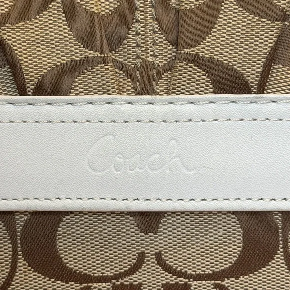 Coach Vintage Signature Khaki and White Leather Wallet - Picture 3 of 16
